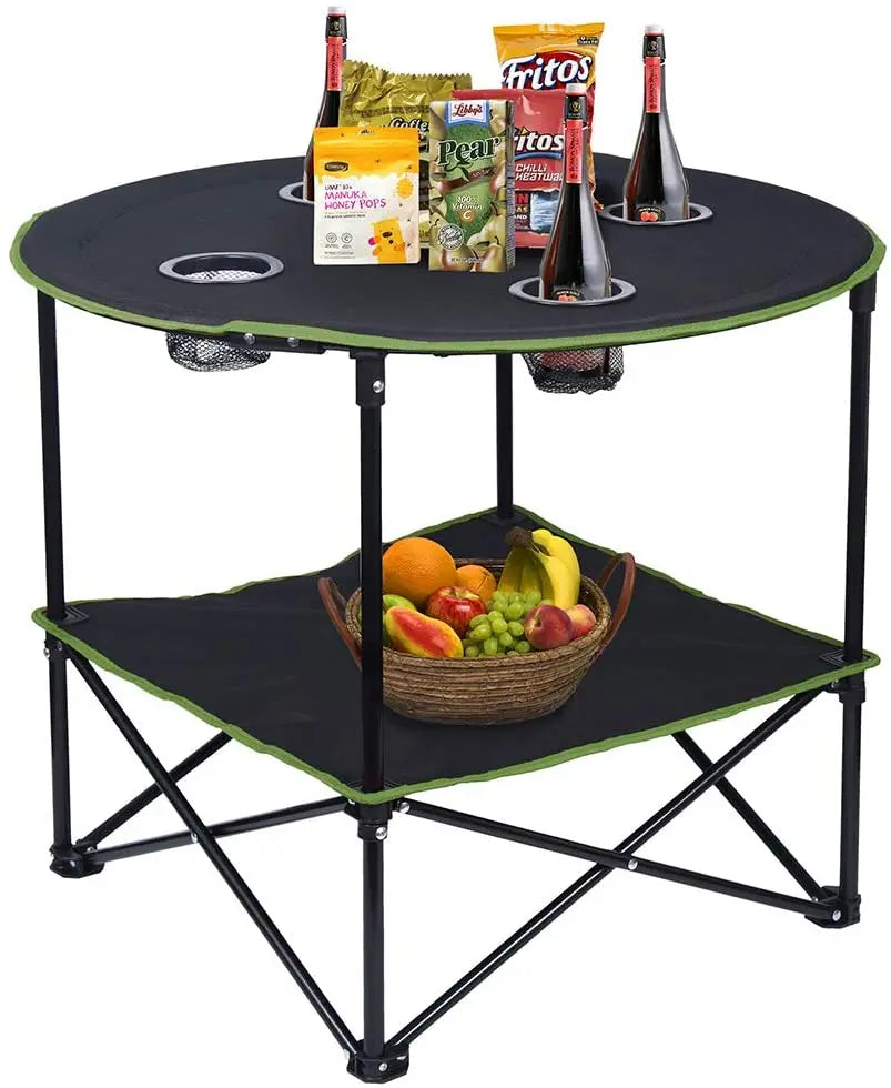 Woqi China New Design Fishing Round Folding Table for Outdoor Camping Furniture
