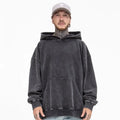 Factory Hot Sale 400G Acid Washed Distressed Hoodies for Men Heavyweight Vintage Sweatshirt Cotton Men Hoody