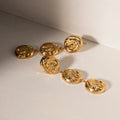 Stainless Steel Geometric Long Tassel Multi Round Texture Stud Earrings for Women