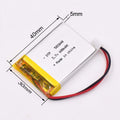 CE KC BIS Certified Lithium Polymer Cell 503040 600mah 3.7v Rechargeable Battery for Speaker