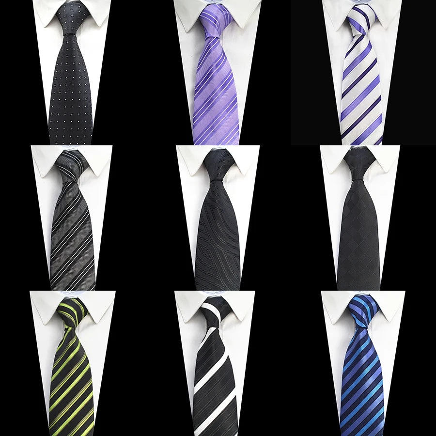 OEM ODM Men's Classic Stripe Jacquard Woven Silk Tie Formal Party Suit Necktie Striped Solid Neck Ties