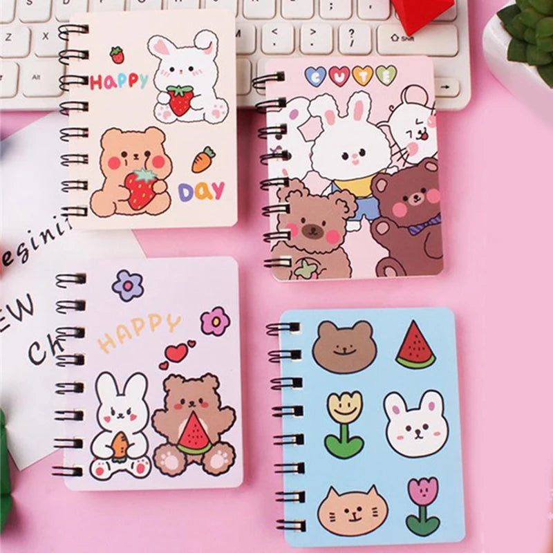 Print Mini Student Cartoon Portable Spiral Binding Notebook