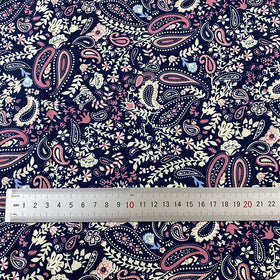 Paisley Poplin 100% Cotton Woven Reactive Printing Women Dress Shirt Fabric