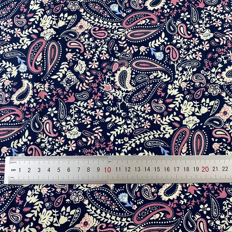 Paisley Poplin 100% Cotton Woven Reactive Printing Women Dress Shirt Fabric