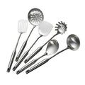 304 Stainless Steel Kitchen Set 6pcs Cooking Utensils Wok Spatula Soup Ladle Skimmer Spoon Set Heavy Duty Gadgets for Chef