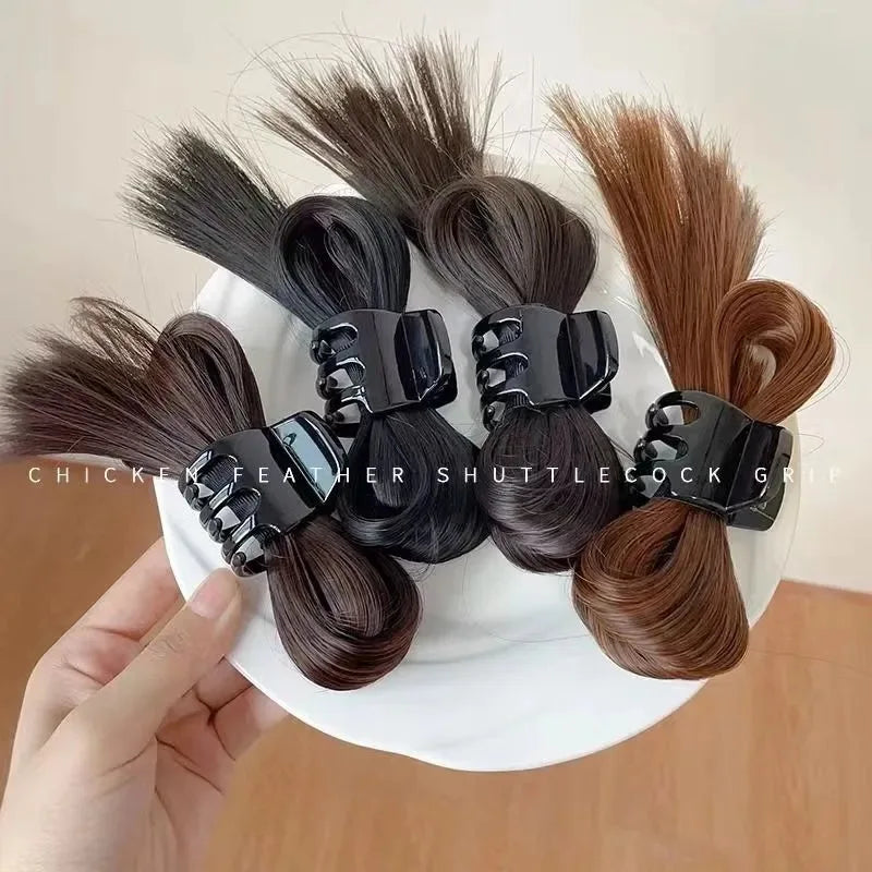Hair Extensions Wig Hair Pin Claws High Ponytail Black Girls' Back Head Hairgrips Hair Clip Shark Clip for Girl