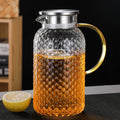 Hxglass High Borosilicate Glass Hot Water Kettle 1800ml Large clear Amber Smoot Milk Juice Jug Camping Kettle Teekanne Glas