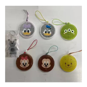 EN 13356 European Backpack Kids Pedestrian Cute Bear Super Bright Safety Reflector Key Chain Acrylic Reflective Keychain Hanger