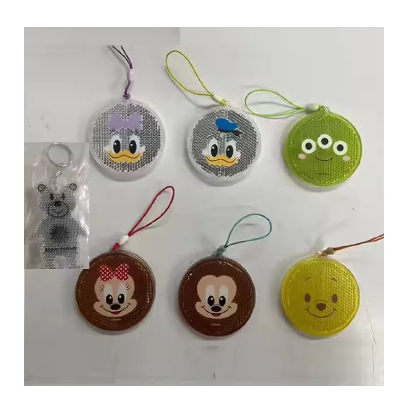 EN 13356 European Backpack Kids Pedestrian Cute Bear Super Bright Safety Reflector Key Chain Acrylic Reflective Keychain Hanger