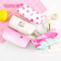 Rectangular Female Receive Pen Bag School Zipper Canvas Kawaii Kids Pencil Case