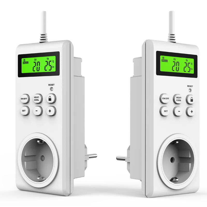 230V EU Socket Fan/Floor Heater Thermostat Switch On/Off Automatically at Preset Target Temperature