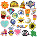 Cartoon Multicolor Iron-on Embroidered Hamburger & Strawberries Patch Fabric Garment Decoration for Clothing Bags Hats