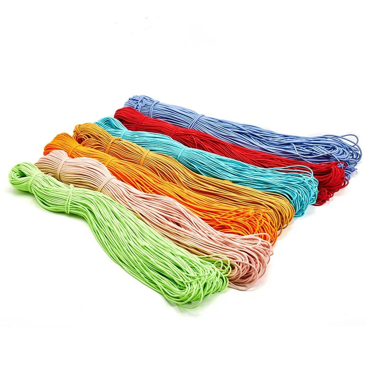Printed 100% Polyester Gym Fitness Ropes Strong Round Elastic Cord With Braided Finish Coated for Bags and Garments