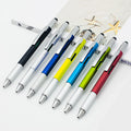 2024 Multifunction 6 in 1 Tool Pen with Ruler Level Two-Head Screwdriver Stylus Ball Pen