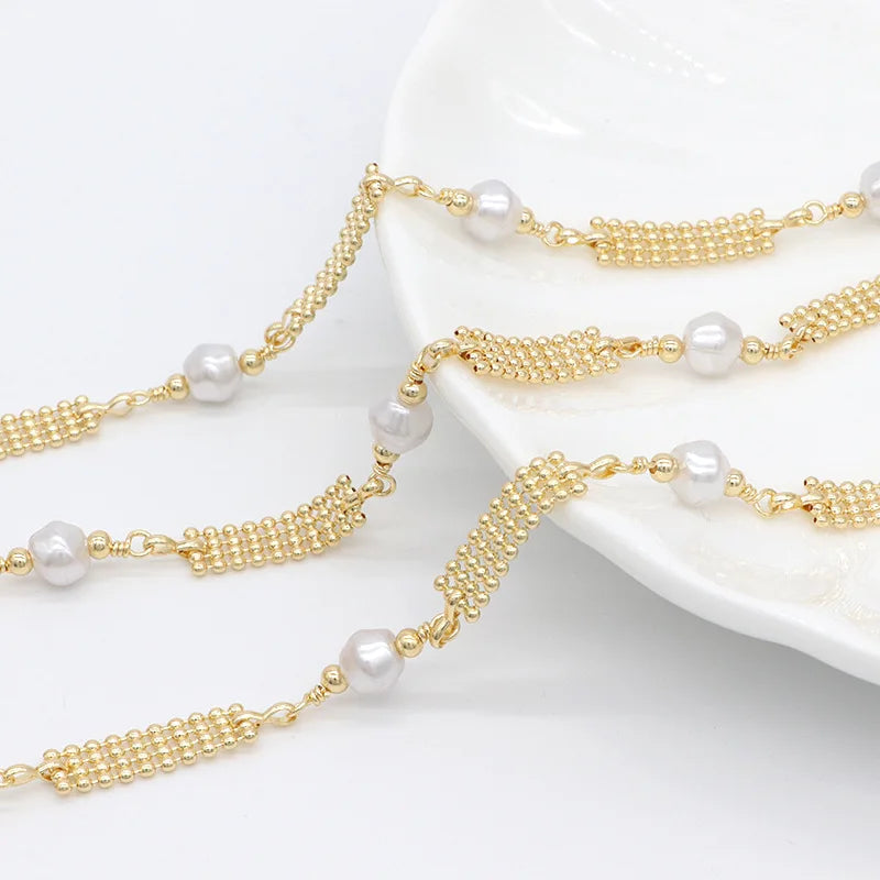 Good Price Gold Filled 14k Jewelry Accessories Pearl Zircon Chain DIY Jewelry Necklace Headdress for Bracelet