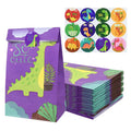 New Dinosaur Paper Gift Bags for Kids Birthday Party Paper Candy Packing Favor Boxes with Sticker