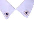 Retro Crystal Rhinestones Brooches Men's Gift Corsage Ladies Shirt Diamond Cross Gold Plated Small Collar Brooch Lapel Pin