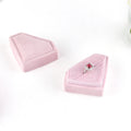 Wholesale Custom Logo Luxury Diamond Shape Velvet Ring Gift Box Necklace Earring Ring Packaging Jewelry Box