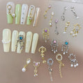 Super Flash Luxury Metal Chain Pendant 3D Internet Celebrity Pop Tassel Water Diamond Nail Rhinestones Jewelry Made Alloy