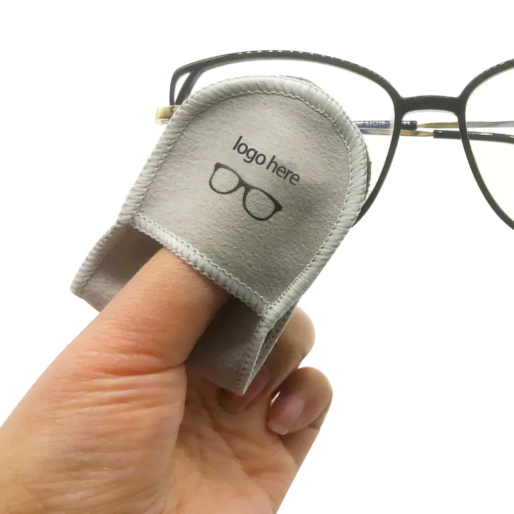 Wholesale Custom Suede Finger Microfiber Lens Wipes Sunglasses Screen Cloth Lunettes Nettoyage Lunettes Chiffon