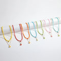 Spring Summer Hawaii Fruits Clay Charms Necklace Layered Gold Plated Beaded Necklace for Women