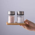 Kitchen Gadgets Cooking Tools Spice Bottle Jars Salt Pepper Shaker with Bamboo Base