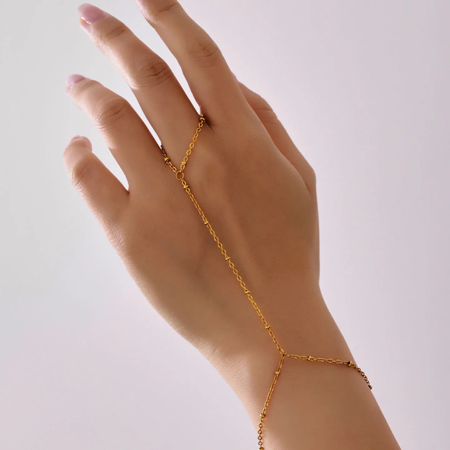 Minimalist Beads Chain Ring Bracelet PVD 18K Gold Plated Bracelet Stainless Steel Bracelet for Women