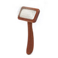 Baoli OEM Sikat Peliharaan 120x178mm Large Professional Dog Brush Slicker Wooden Handle Pet Grooming Slicker Brush Steel Pins Pe