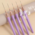 5pcs/set 7/9/11/15/20mm Nail Liner Brush DIY UV Gel Acrylic Stripes Nails Art Drawing Painting Pen Tools