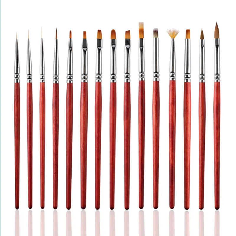 Tamax NAB030 12pcs Manicure Nail Scrub Acrylic Brush Kits Plastic Handle for Nails Art Liner Design Painting Dot Drawing
