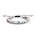 Handmade Men Women Chain Natural Lapis Lazuli Tiger Eye Stone Beads Braided Adjustable Yoga Energy Bracelet Jewellery
