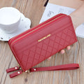 2021 Korean New Long Women Wallet Two Layer Zipper Open Clutch Bag