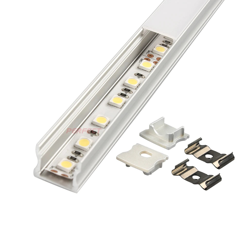 ZL-1714 Aluminium Profile for LED Strip Diffuser Opal Complete Installation Kit Included T5 6063 LED Decorative Profile