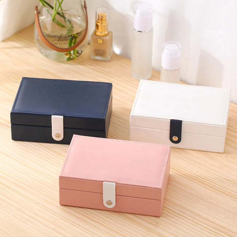 16.5*11.5*5.8cm Wholesale Luxury PU Leather Travel Jewelry Organizer Case Mini Travel Jewellery Storage Boxes