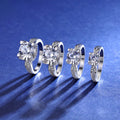 New Trendy Jewelry Moissanite Round Cut White Gold Plated 925 Sterling Silver 0.5ct/1ct/2ct/3ct Moissanite Wedding Rings Women