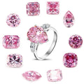 14K Solid Gold 1.0ct 2.0ct Pink Diamond Wedding Engagement Moissanite Ring