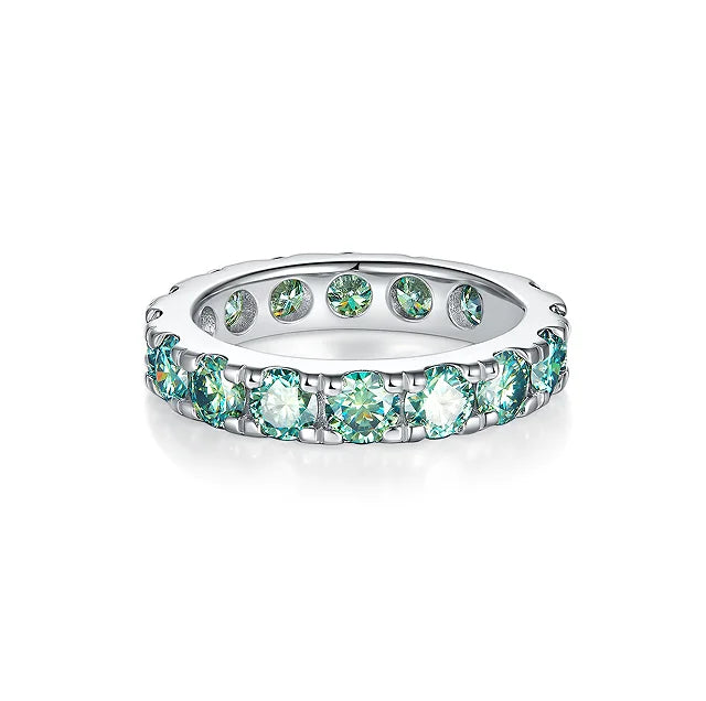 Wholesale 925 Silver Men's Ring with Green Moissanite Stone Loose Diamond GRA Certificate