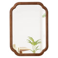 Farmhouse Handmade Luxury Natural Rustic Wooden Framed Wall Hanger Espejos Ornaments Home Decor Dressing Mirror Bathroom Mirrors