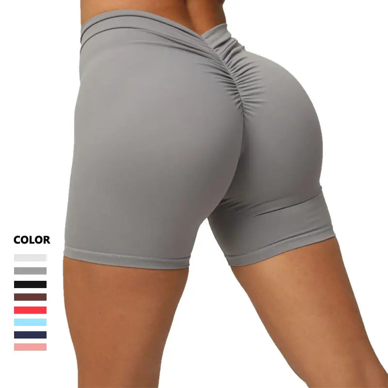 New V Back Workout Yoga Shorts Scrunch Butt Shorts Push up Gym Leggings Running Shorts for Women