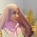 Instant Pin-Free Chiffon Hijab Scarf with Undercaps Ninja Underscarf Caps Islam Muslim Headscarf for Women for Spring