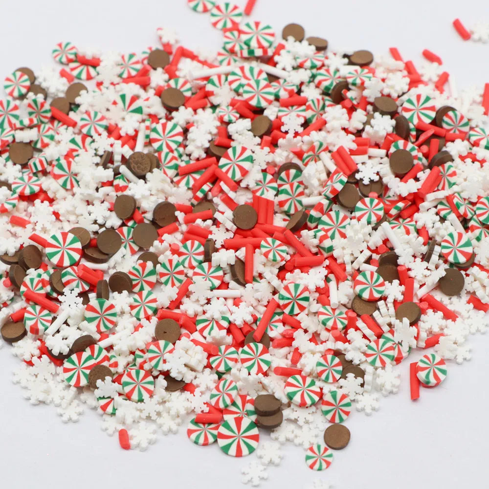 Multi Christmas Series Snowflake Candy  Peppermint Clay Slices Sprnkles for Slime Crafts Accessories