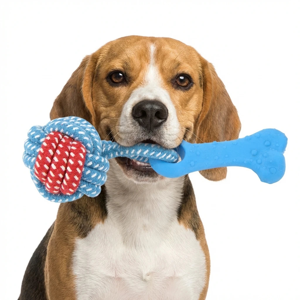 Factory Supply TPR Chew Ring and Rope Tug Dog Toy Durable Interactive Puppy Teething Chew Aggressive Chewers