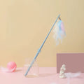 New Design Cat Teaser Wand Feather Stretchable Interactive Cat Toys Cat Teaser Stick Wand