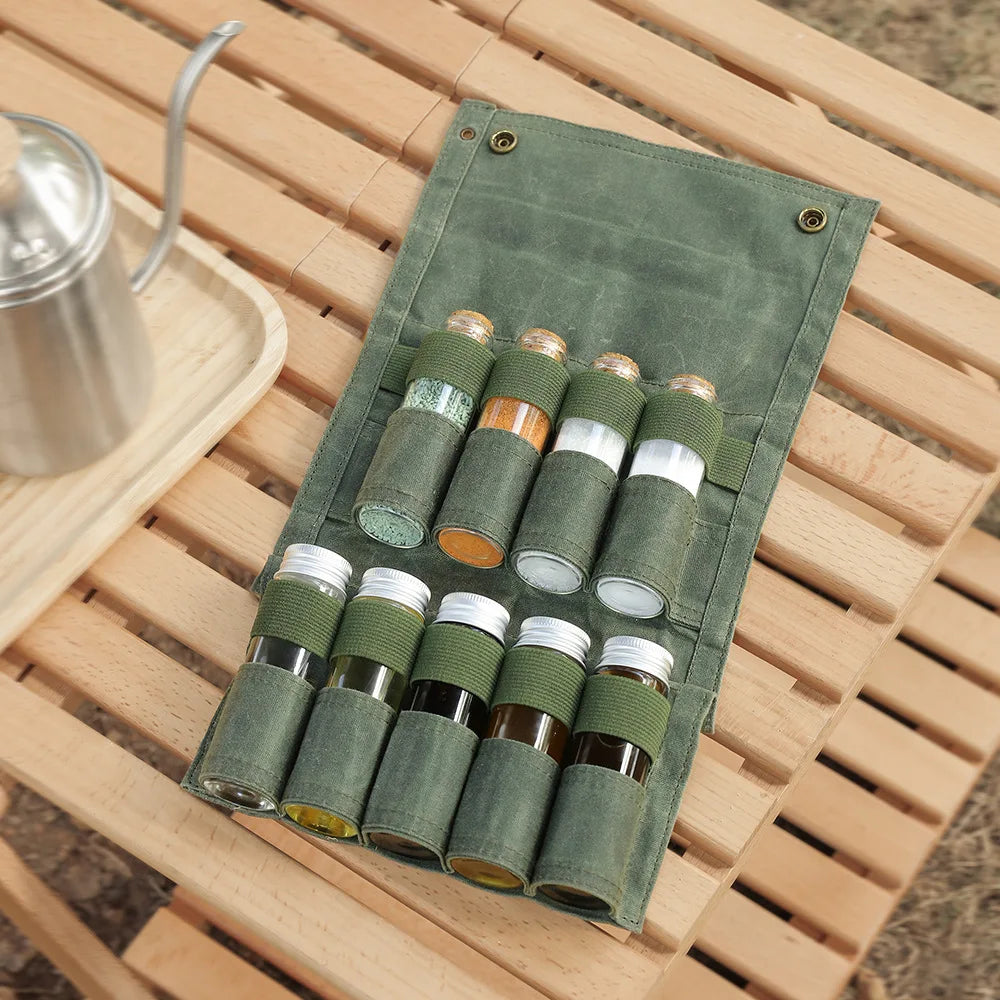 IRONODNKEY Outdoor Camping Accessories Picnic Cookware Storage Combination Seasoning Bottle Waterproof Oil Proof Storage Bag