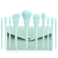 Custom Logo Cheap Price Hot Selling 10Pcs Candy Color Professional Small Makeup Brush Set with PU Cosmetic Case
