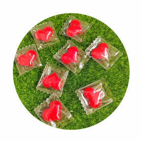 100Pcs Mini Kawaii Red Heart Candy Resin Scrapbook Valentine Flatback Cabochons for Diy Wedding Hairpin Accessories Craft