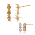 Wholesale 14K Pure Gold Pearl Earring Accessory DIY Pearl Mountings Real Gold Jewelry Findings Jewelry Making