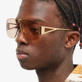 Square Retro Rimless 2024 Sunglasses Metal Frame Gradient Men Women Glasses for Famme New Designer Luxury Brand Sunglasses