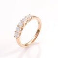 2020 New Design Moissanite Eternity Band 14k Yellow Gold 5 Stone Moissanite Anniversary Band