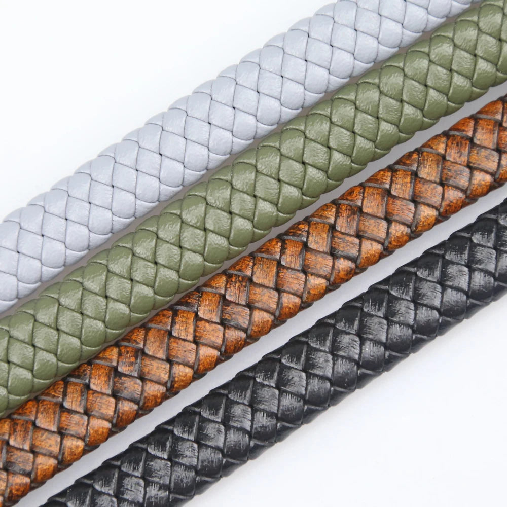 12mm Flat Leather Cord for Jewelry Making Bracelet Necklace 8 Strands